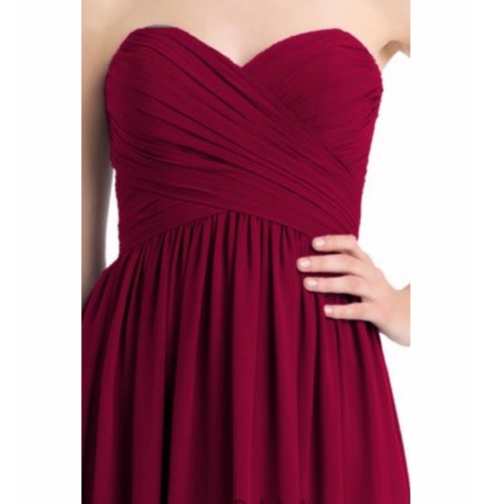 Elegant Strapless Burgundy Dress